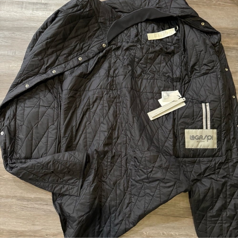 Rick Owens Quilted Flight Black Brown Long Jacket Coat - Picture 7 of 9